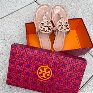 Tory Burch Miller Sandals Sea Shell Pink patent 6
